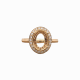 Angel Classic Earth Mined Diamond Halo Ring Setting in 14K Solid Gold | Oval Shape | Customizable