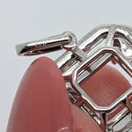 Pendants-Cute Double Halo Pendant Setting W Natural Diamond Accents in 14K Solid Gold | Princess Cut 6mm 7mm 8mm | Daily Wear | Customizable - NNJGemstones