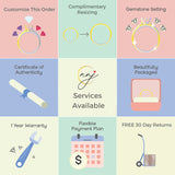 Statement Rings-Leaf Themed Accent Ring Setting W Natural Diamond Halo in 14K Solid Gold | Oval 7x5 8x6 9x7 | Gemstone Ring | Engagement Ring | Customizable - NNJGemstones