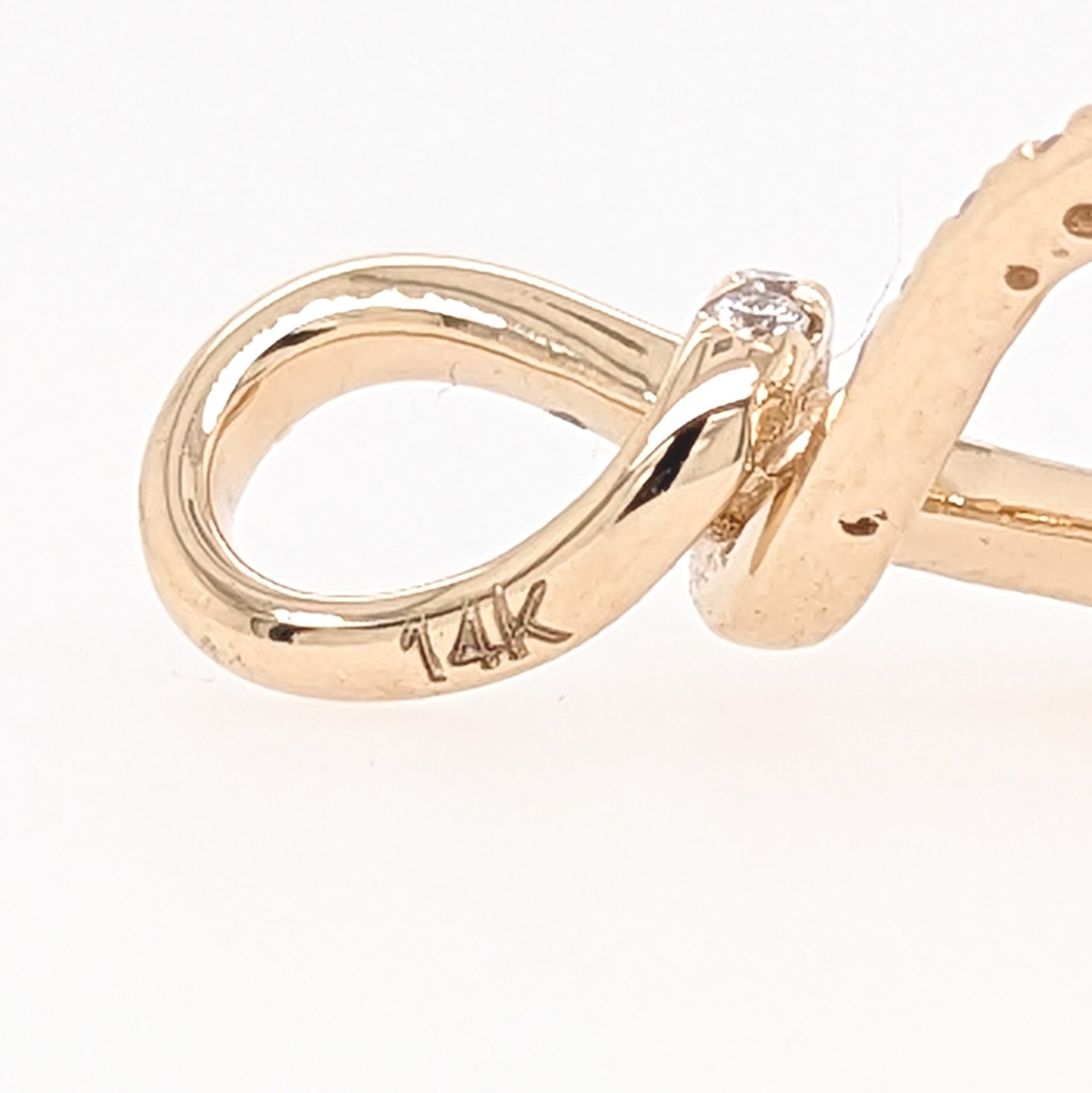 Pendants-Unique Asymmetrical Pendant Setting W Pave Diamond Detail in 14K Solid Gold | Oval Shape 7x5 8x6 9x7 | Gemstone Necklace | Customizable - NNJGemstones