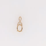 Pendants-Dainty Infinity Design Diamond Pendant Semi Mount in 14K Rose, White, or Yellow Gold | Oval Shape 8x6mm | Twisted Necklace | Custom Sizes - NNJGemstones