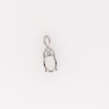 Pendants-Dainty Infinity Design Diamond Pendant Semi Mount in 14K Rose, White, or Yellow Gold | Oval Shape 8x6mm | Twisted Necklace | Custom Sizes - NNJGemstones