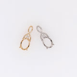 Pendants-Dainty Infinity Design Diamond Pendant Semi Mount in 14K Rose, White, or Yellow Gold | Oval Shape 8x6mm | Twisted Necklace | Custom Sizes - NNJGemstones