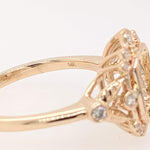 Statement Rings-Vintage Inspire Ring Setting W Earth Mined Diamond Accents in 14K Solid Gold | Emerald 7x5 8x6 9x7 | Gemstone Ring Setting | Customizable - NNJGemstones