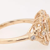 Statement Rings-Vintage Inspire Ring Setting W Earth Mined Diamond Accents in 14K Solid Gold | Emerald 7x5 8x6 9x7 | Gemstone Ring Setting | Customizable - NNJGemstones