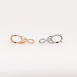 Pendants-Dainty Infinity Design Diamond Pendant Semi Mount in 14K Rose, White, or Yellow Gold | Oval Shape 8x6mm | Twisted Necklace | Custom Sizes - NNJGemstones