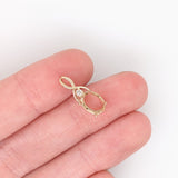 Pendants-Dainty Infinity Design Diamond Pendant Semi Mount in 14K Rose, White, or Yellow Gold | Oval Shape 8x6mm | Twisted Necklace | Custom Sizes - NNJGemstones