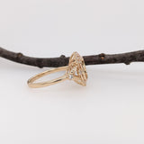 Statement Rings-Vintage Inspire Ring Setting W Earth Mined Diamond Accents in 14K Solid Gold | Emerald 7x5 8x6 9x7 | Gemstone Ring Setting | Customizable - NNJGemstones