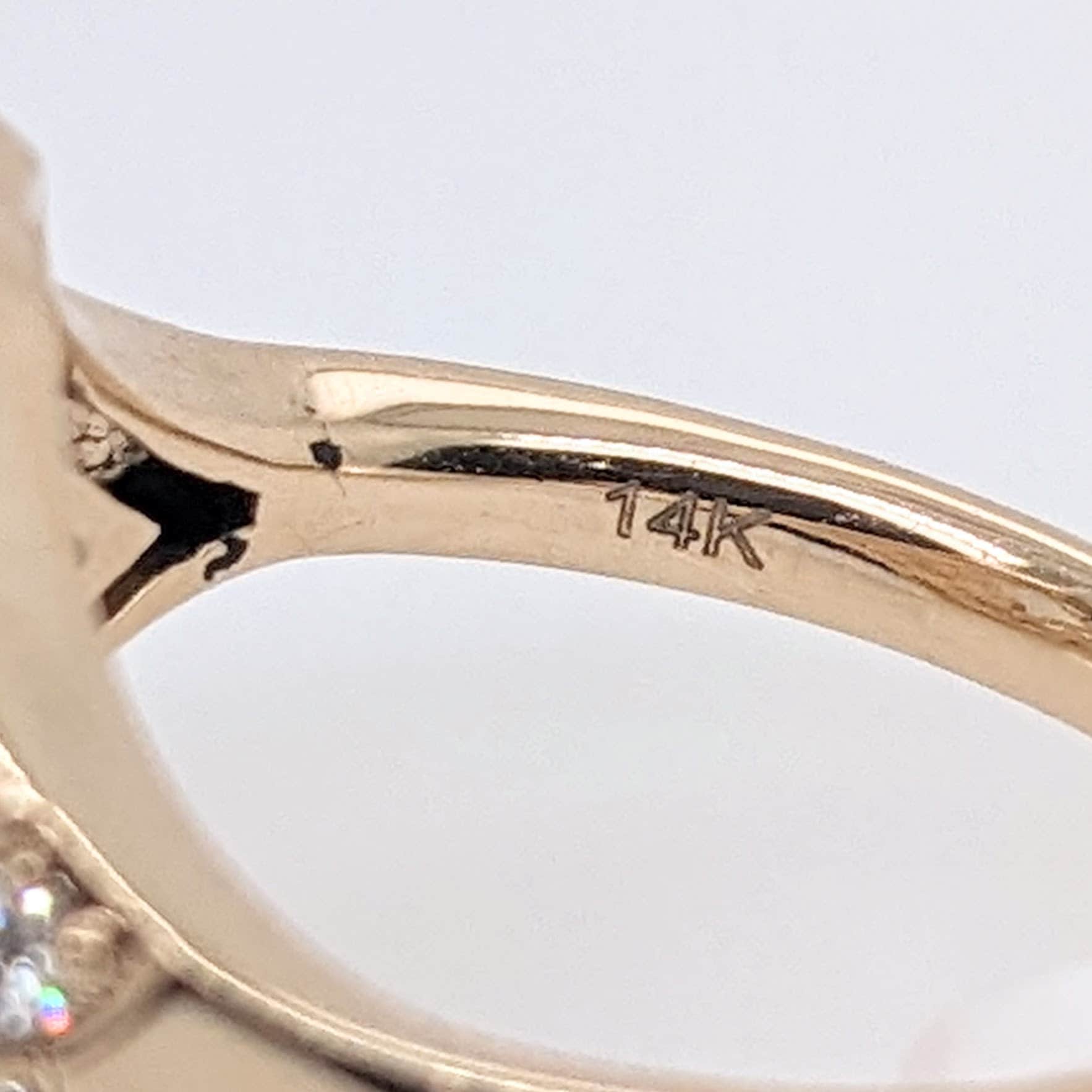 Statement Rings-Art Deco Style Ring Setting W Earth Mined Diamonds in 14K Solid Gold | Oval Cut 9x7 10x8 11x9 | Statement Jewelry | Customizable - NNJGemstones