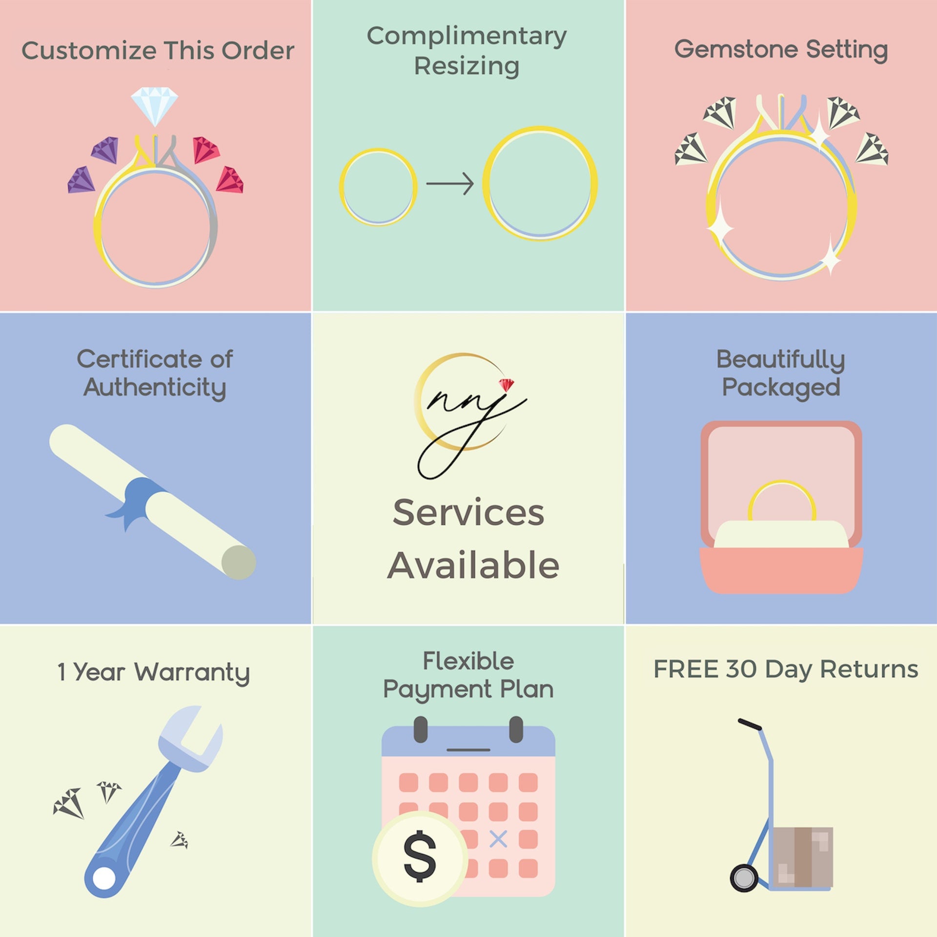 Statement Rings-Sunburst Inspired Ring Setting in 14K Solid Gold w Natural Diamond Accents | Oval 5x3 6x4 7x5 | Floral Gemstone Setting | Customizable - NNJGemstones