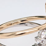 Statement Rings-Pretty Sunburst Ring Semi Mount in 14K Solid Gold W Natural Diamond Accents | Oval Shape | Gemstone Setting | Art Deco | Customizable - NNJGemstones