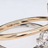 Statement Rings-Pretty Sunburst Ring Semi Mount in 14K Solid Gold W Natural Diamond Accents | Oval Shape | Gemstone Setting | Art Deco | Customizable - NNJGemstones