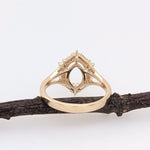 Statement Rings-Statement Ring Setting with Natural Round and Baguette Diamond Accents in 14K Solid Gold | Oval Shape 8x6 9x7 10x8 | Customizable - NNJGemstones