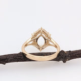 Statement Rings-Statement Ring Setting with Natural Round and Baguette Diamond Accents in 14K Solid Gold | Oval Shape 8x6 9x7 10x8 | Customizable - NNJGemstones