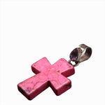 Pendants-Bright Cross Garnet Pendant in Solid Silver || Oval 8x6mm || Previously Loved || Orange, Green, Pink Gemstones || January Birthstone || - NNJGemstones