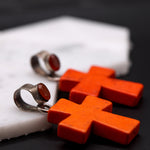 Pendants-Bright Cross Garnet Pendant in Solid Silver || Oval 8x6mm || Previously Loved || Orange, Green, Pink Gemstones || January Birthstone || - NNJGemstones