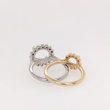 Statement Rings-Floral Inspired Ring Setting w Natural Diamond Halo in 14K Solid Gold | Round 6mm 7mm 8mm 9mm 10mm | Customizable - NNJGemstones