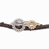 Floral Inspired Ring Setting w Natural Diamond Halo in 14K Solid Gold | Round | Customizable