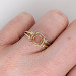 Engagement Rings-Classic Round Ring Setting with Natural Diamond Accents in 14K Solid Gold | Round Cut 8mm 8.5mm 9mm | Statement Ring Setting | Customizable - NNJGemstones