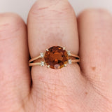 Engagement Rings-Classic Round Ring Setting with Natural Diamond Accents in 14K Solid Gold | Round Cut 8mm 8.5mm 9mm | Statement Ring Setting | Customizable - NNJGemstones