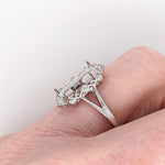 Statement Rings-Vintage Inspired Ring Setting w Natural Diamond Accents in 14K Solid Gold | Emerald 11.5x4.5 10x7.5 11x8 | Gemstone Setting | Customizable - NNJGemstones