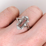 Statement Rings-Vintage Inspired Ring Setting w Natural Diamond Accents in 14K Solid Gold | Emerald 11.5x4.5 10x7.5 11x8 | Gemstone Setting | Customizable - NNJGemstones