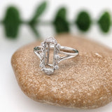 Statement Rings-Vintage Inspired Ring Setting w Natural Diamond Accents in 14K Solid Gold | Emerald 11.5x4.5 10x7.5 11x8 | Gemstone Setting | Customizable - NNJGemstones