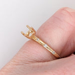 Stackable Rings-Beautiful Ring Setting w Natural Diamond Accents in Solid 14K Gold | Round 4mm 5mm 6mm | Stone Setting | Customizable - NNJGemstones