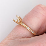 Stackable Rings-Beautiful Ring Setting w Natural Diamond Accents in Solid 14K Gold | Round 4mm 5mm 6mm | Stone Setting | Customizable - NNJGemstones