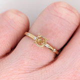 Stackable Rings-Beautiful Ring Setting w Natural Diamond Accents in Solid 14K Gold | Round 4mm 5mm 6mm | Stone Setting | Customizable - NNJGemstones