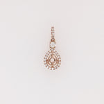 Pendants-Beautiful Halo Pendant Setting W Natural Diamonds in 14K Solid Gold | Pear Shape 6x4 7x5 8x6 | Minimal Design | Diamond Bail | Customizable - NNJGemstones