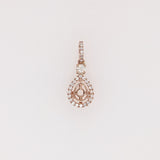 Pendants-Beautiful Halo Pendant Setting W Natural Diamonds in 14K Solid Gold | Pear Shape 6x4 7x5 8x6 | Minimal Design | Diamond Bail | Customizable - NNJGemstones