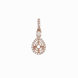 Beautiful Halo Pendant Setting W Natural Diamonds in 14K Solid Gold | Customizable