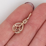 Pendants-Beautiful Halo Pendant Setting W Natural Diamonds in 14K Solid Gold | Pear Shape 6x4 7x5 8x6 | Minimal Design | Diamond Bail | Customizable - NNJGemstones