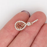 Pendants-Beautiful Halo Pendant Setting W Natural Diamonds in 14K Solid Gold | Pear Shape 6x4 7x5 8x6 | Minimal Design | Diamond Bail | Customizable - NNJGemstones