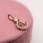 Pendants-Beautiful Halo Pendant Setting W Natural Diamonds in 14K Solid Gold | Pear Shape 6x4 7x5 8x6 | Minimal Design | Diamond Bail | Customizable - NNJGemstones