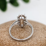 Statement Rings-Vintage Inspired Ring Setting w Natural Diamond Accents in 14K Solid Gold | Emerald 11.5x4.5 10x7.5 11x8 | Gemstone Setting | Customizable - NNJGemstones