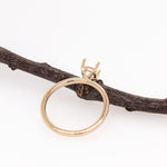 Stackable Rings-Beautiful Ring Setting w Natural Diamond Accents in Solid 14K Gold | Round 4mm 5mm 6mm | Stone Setting | Customizable - NNJGemstones