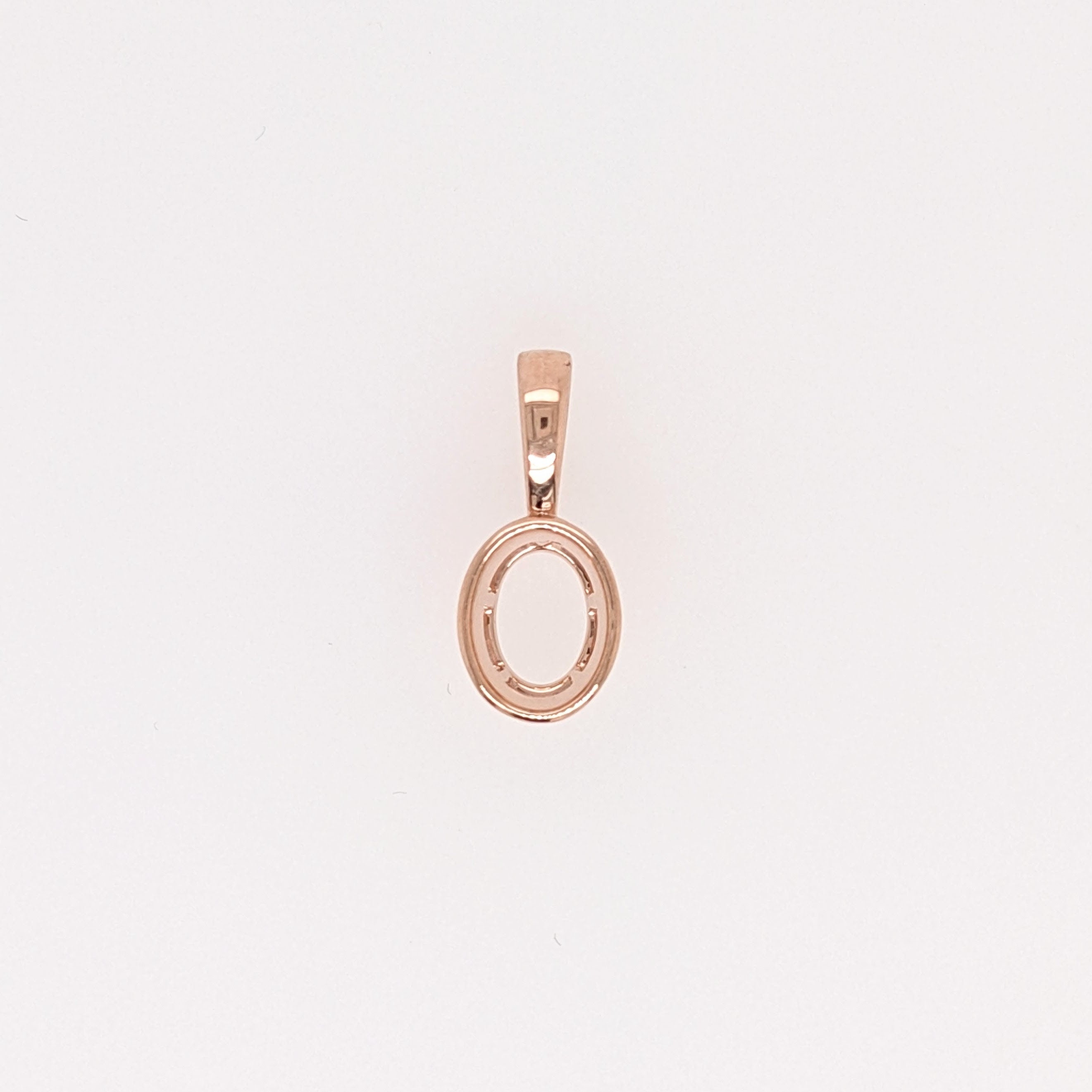 Pendants-Minimalist Solitaire Pendant Setting in 14K Solid Gold | Oval Shape 7x5 7.5x5.5 8x6 | Daily Wear Jewelry | Customizable - NNJGemstones
