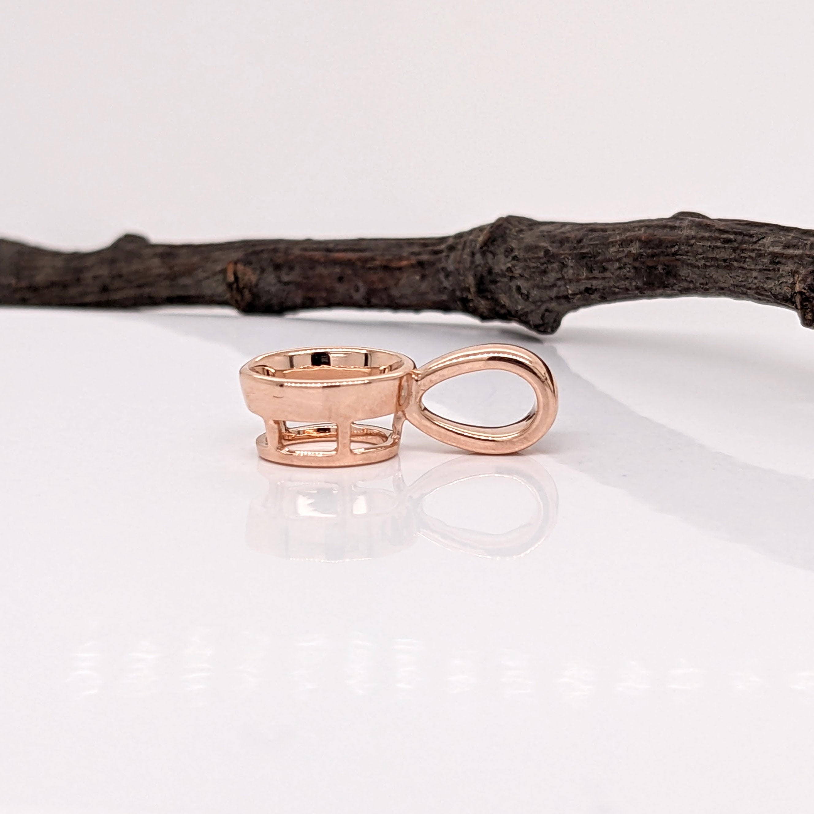 Pendants-Minimalist Solitaire Pendant Setting in 14K Solid Gold | Oval Shape 7x5 7.5x5.5 8x6 | Daily Wear Jewelry | Customizable - NNJGemstones