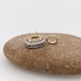 Pendants-Classic Pendant Setting W Double Halo of Natural Diamonds in 14K Solid Gold | Diamond Stud Bail | Round Shape 6mm 7mm 8mm | Customizable - NNJGemstones