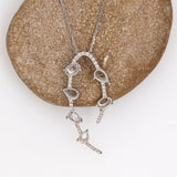 Pendants-Unique Diamond Pave Pendant Setting in 14K Solid Gold | Pear and Oval Shape Basket 6x4mm | 7 stone Semi Mount | Customizable - NNJGemstones