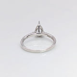 Engagement Rings-Elegant Ring Setting W Natural Diamond Hidden Halo in 14K Solid Gold | Pear Shape 7x5 8x6 9x7 | Pave Band | Gemstone Setting | Customizable - NNJGemstones