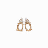 Miki 14K Solid Gold Natural Diamonds Earring Setting | Oval Shape
