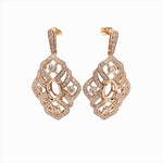 Earrings-Statement Dangle Earrings Semi Mount w Diamonds in Solid 14K Gold Oval 10x7mm - NNJGemstones