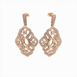 Earrings-Statement Dangle Earrings Semi Mount w Diamonds in Solid 14K Gold Oval 10x7mm - NNJGemstones