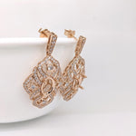 Earrings-Statement Dangle Earrings Semi Mount w Diamonds in Solid 14K Gold Oval 10x7mm - NNJGemstones