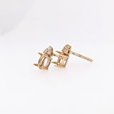 Miki 14K Solid Gold Natural Diamonds Earring Setting | Oval Shape