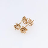 Miki 14K Solid Gold Natural Diamonds Earring Setting | Oval Shape