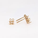Miki 14K Solid Gold Natural Diamonds Earring Setting | Oval Shape